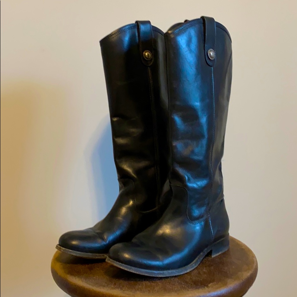 Frye Melissa Black Leather Boots